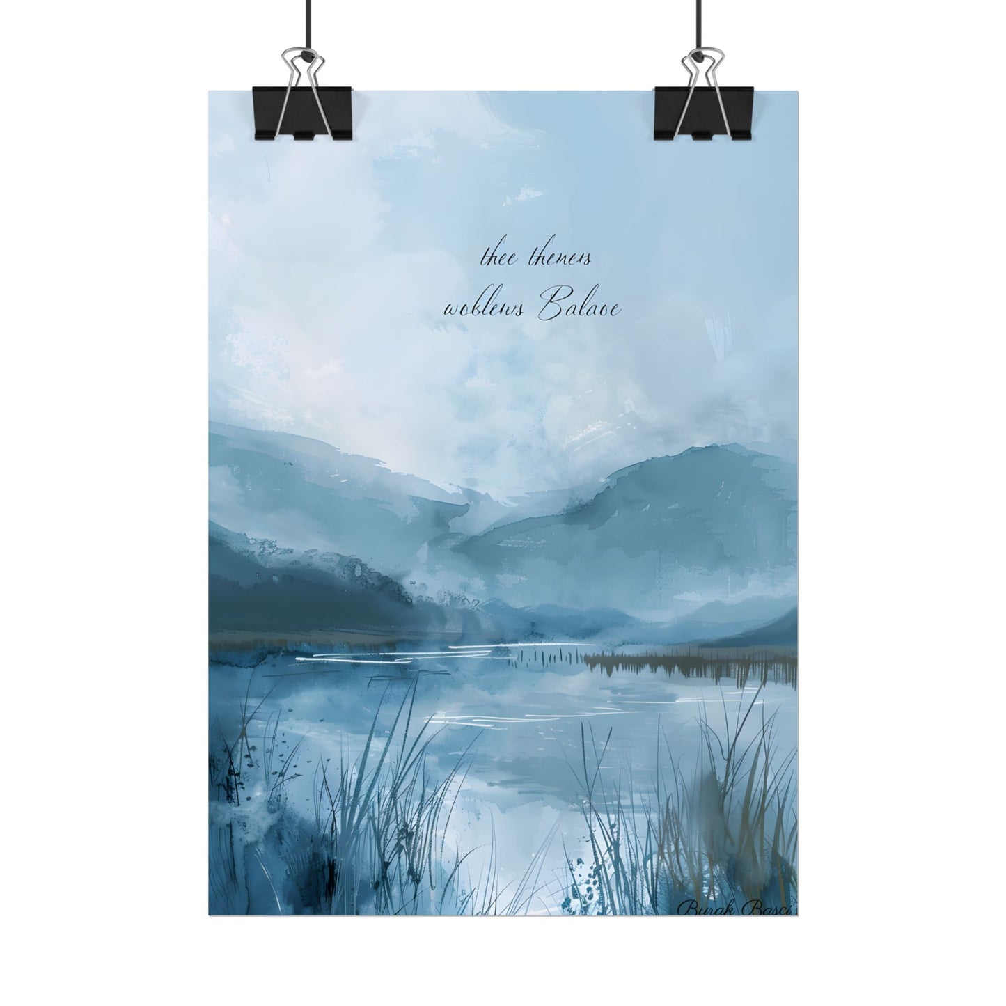 Peaceful Serenade: A Calming Landscape with Inspirational Quote - Poster