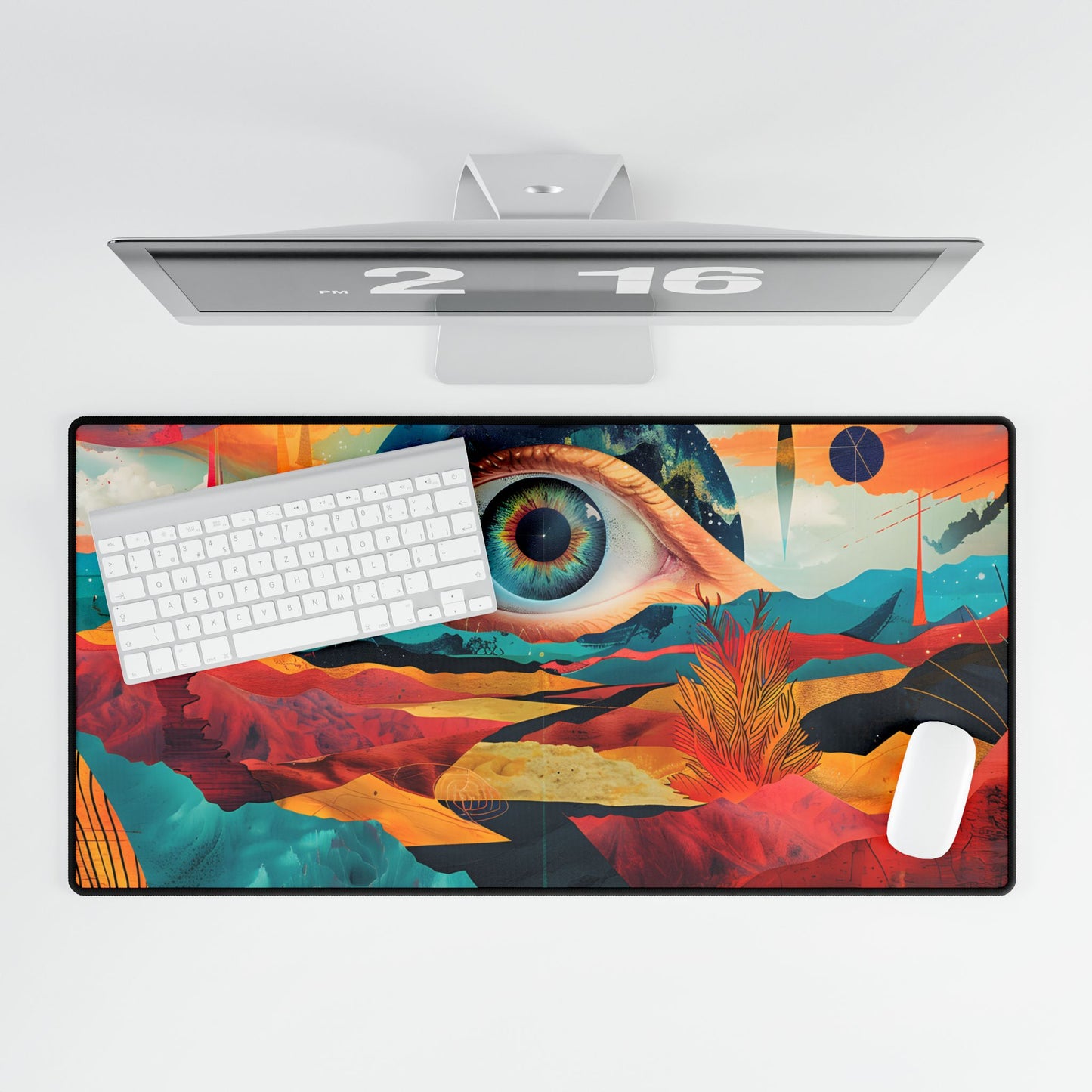 Surreal Landscape: Giant Eye in a Barren World - Desk Mat