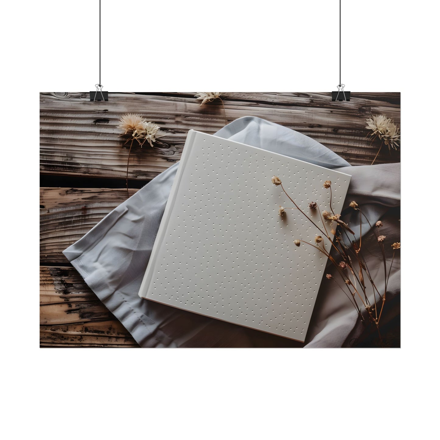Minimalist Notebook with Embossed Dot Pattern - Poster