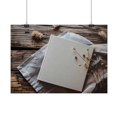 Minimalist Notebook with Embossed Dot Pattern - Poster