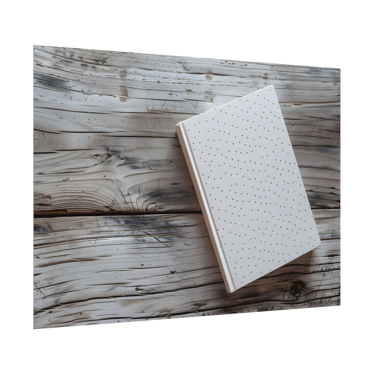 Minimalist Notebook with Embossed Dot Pattern: Unique Stationery Art - Poster
