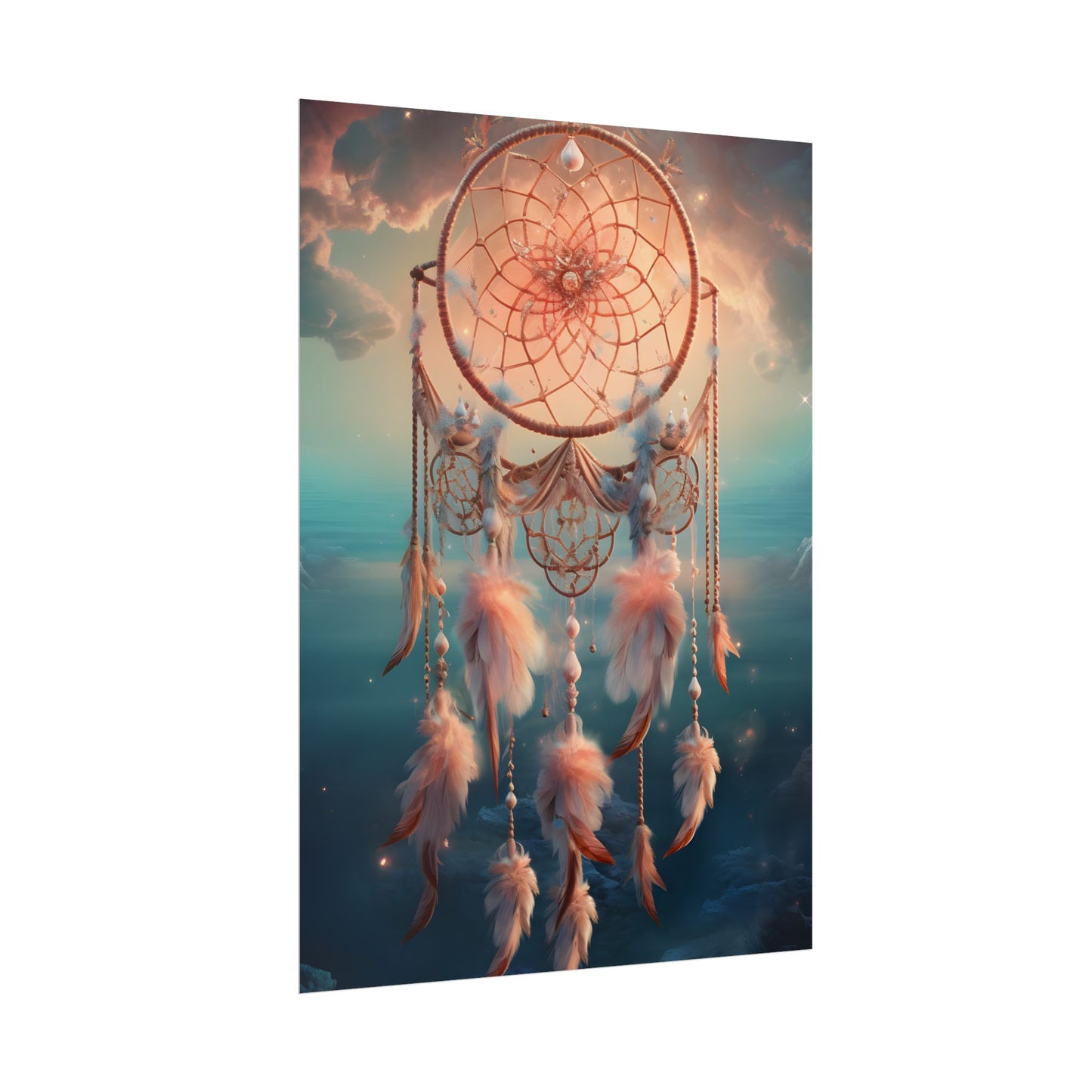 Ethereal Dreamcatcher Realm: Surreal Dreamscape Digital Art - Poster