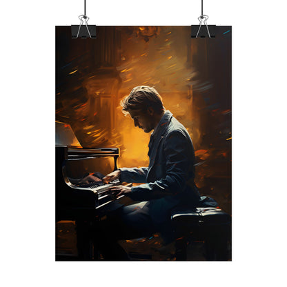 Mysterious Piano Portrait: A Dramatic Musical Masterpiece - Poster