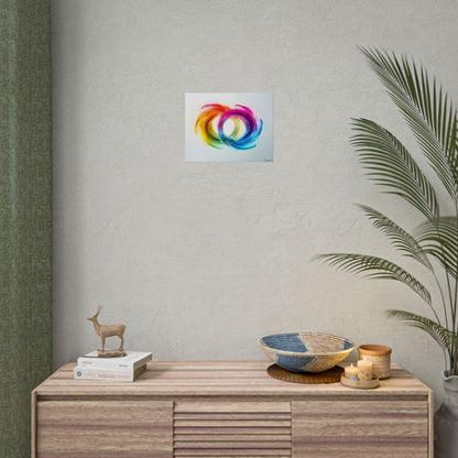 Swirling Colors: Gradient Artwork with Red, Blue, and Yellow Circles - Poster