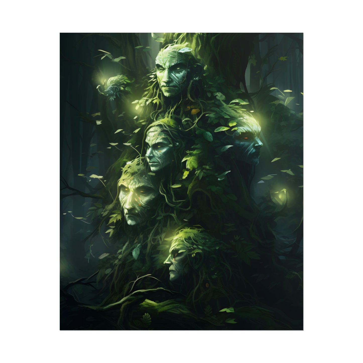 Mystical Morning Guardians: Ancient Forest Spirits - Poster
