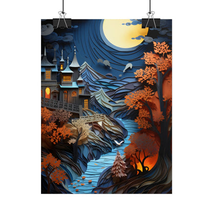 Eye-Catching European Landscape: Realistic Paper Quilling Artwork - Poster