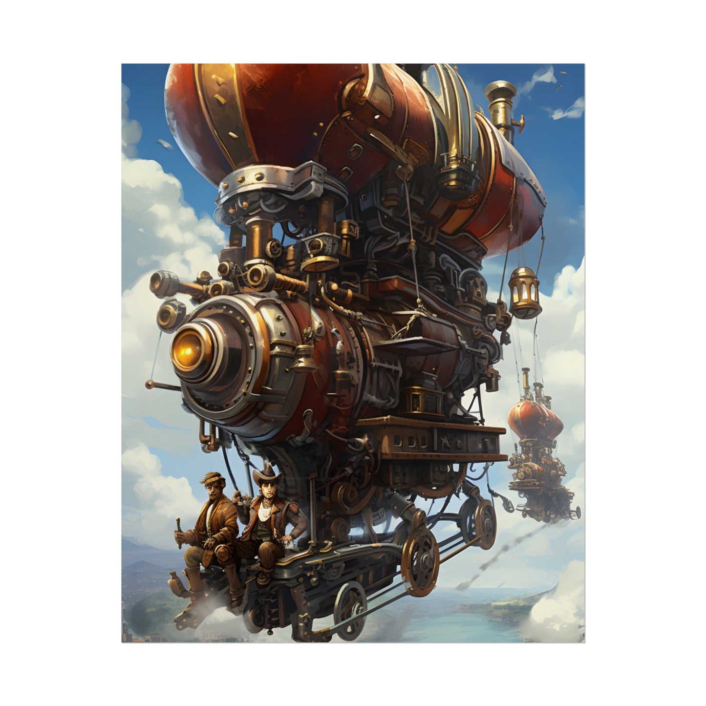 Steam Powered Sky-Liner Thrill Ride: Steampunk Race on Colum - Poster