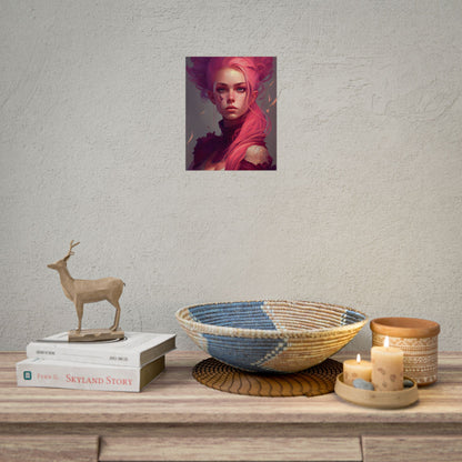 Enigmatic Portrait: Pink Hair in Darkness - Poster