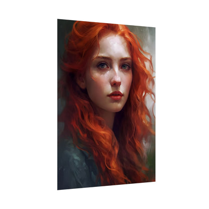 Astonishing Redhead Portrait: Female Artwork - Poster
