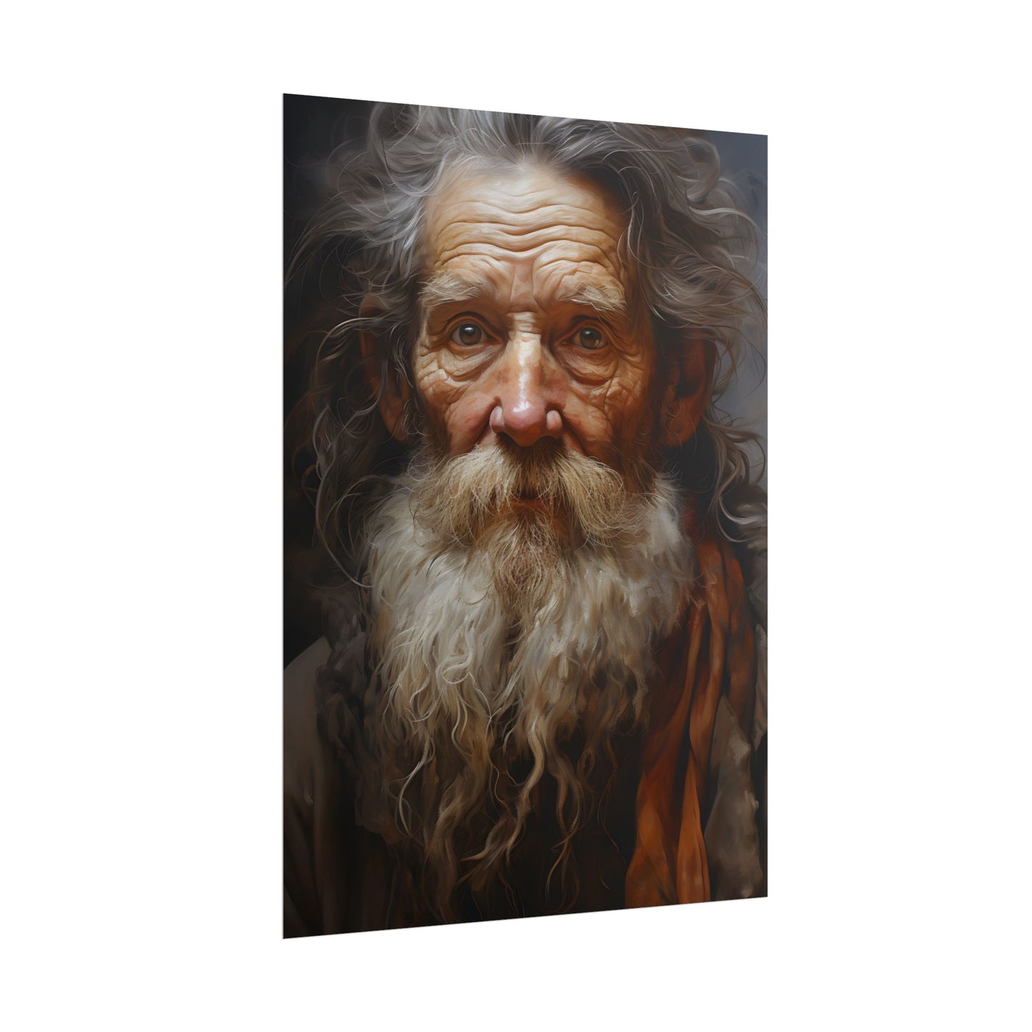 Elderly Wisdom: Realistic Portrait Art - Poster