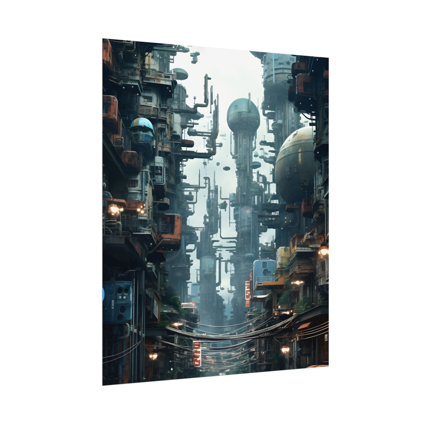 Post-Apocalyptic Ruin: Steampunk Cityscape Art - Poster