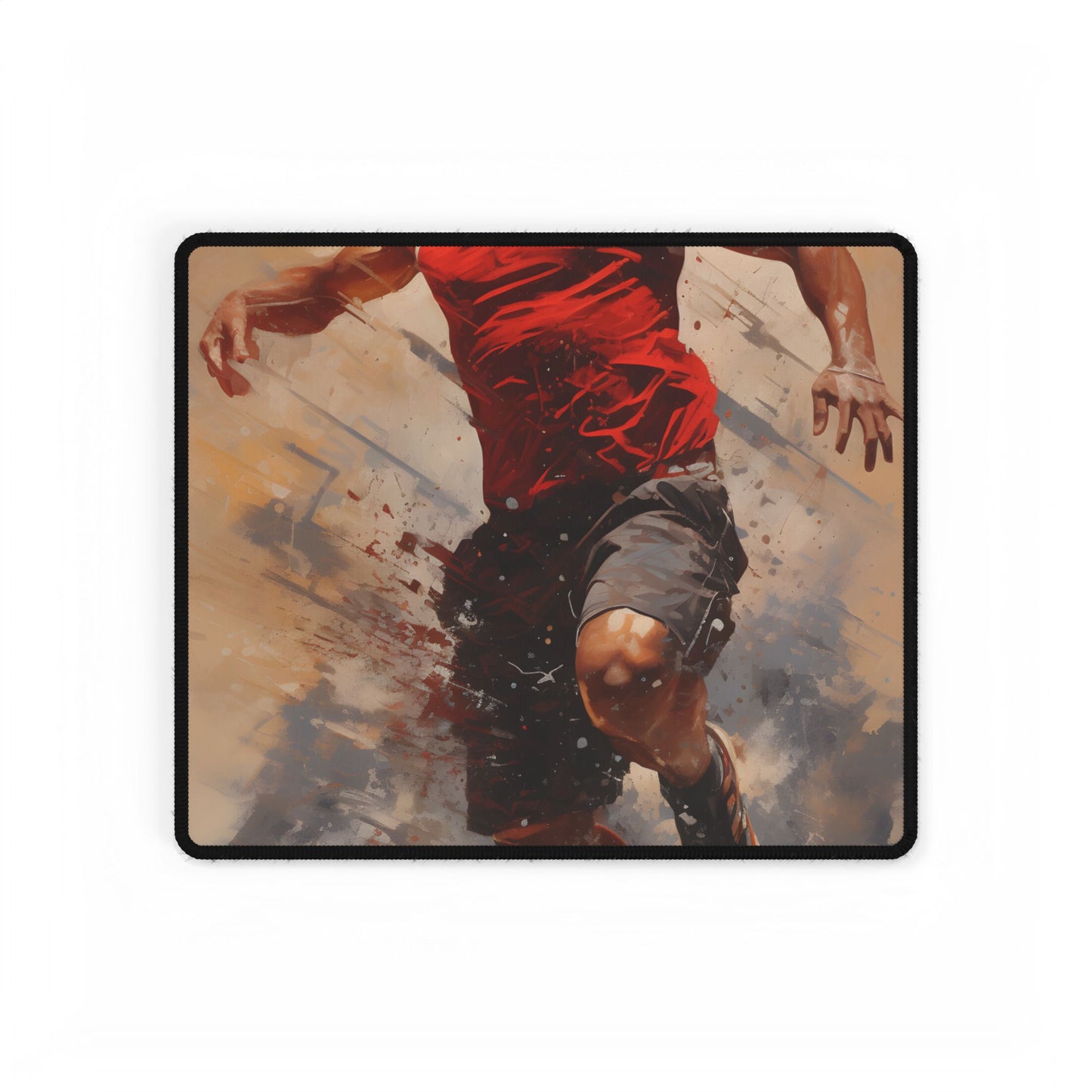 Passionate Athlete: Dedicated Sports Portrait - Desk Mat
