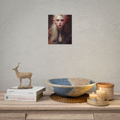 Beautiful Blonde Portrait: A Stunning Female in Black Top - Poster