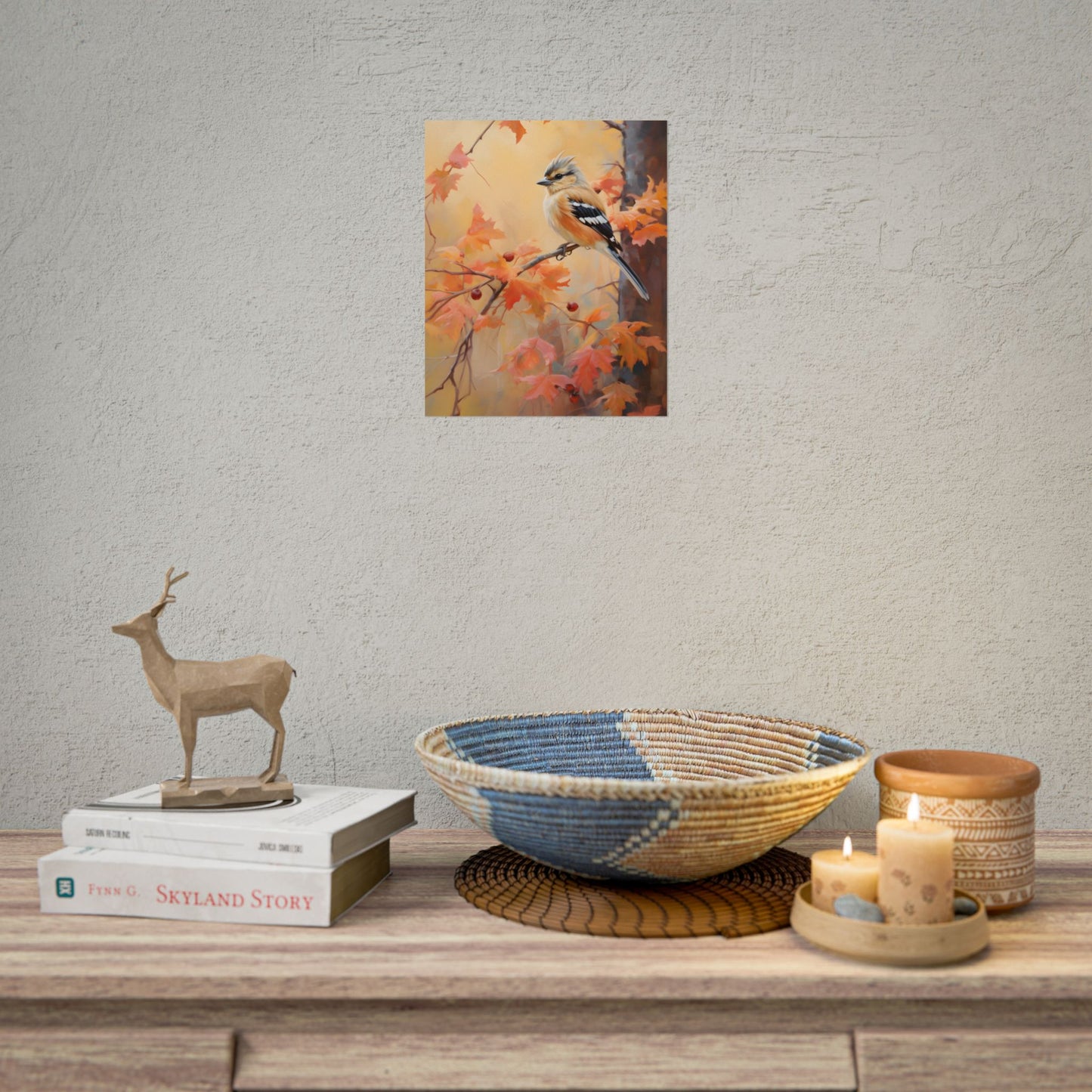 Vibrant Autumn Oak: Realistic Oil Painting - Poster