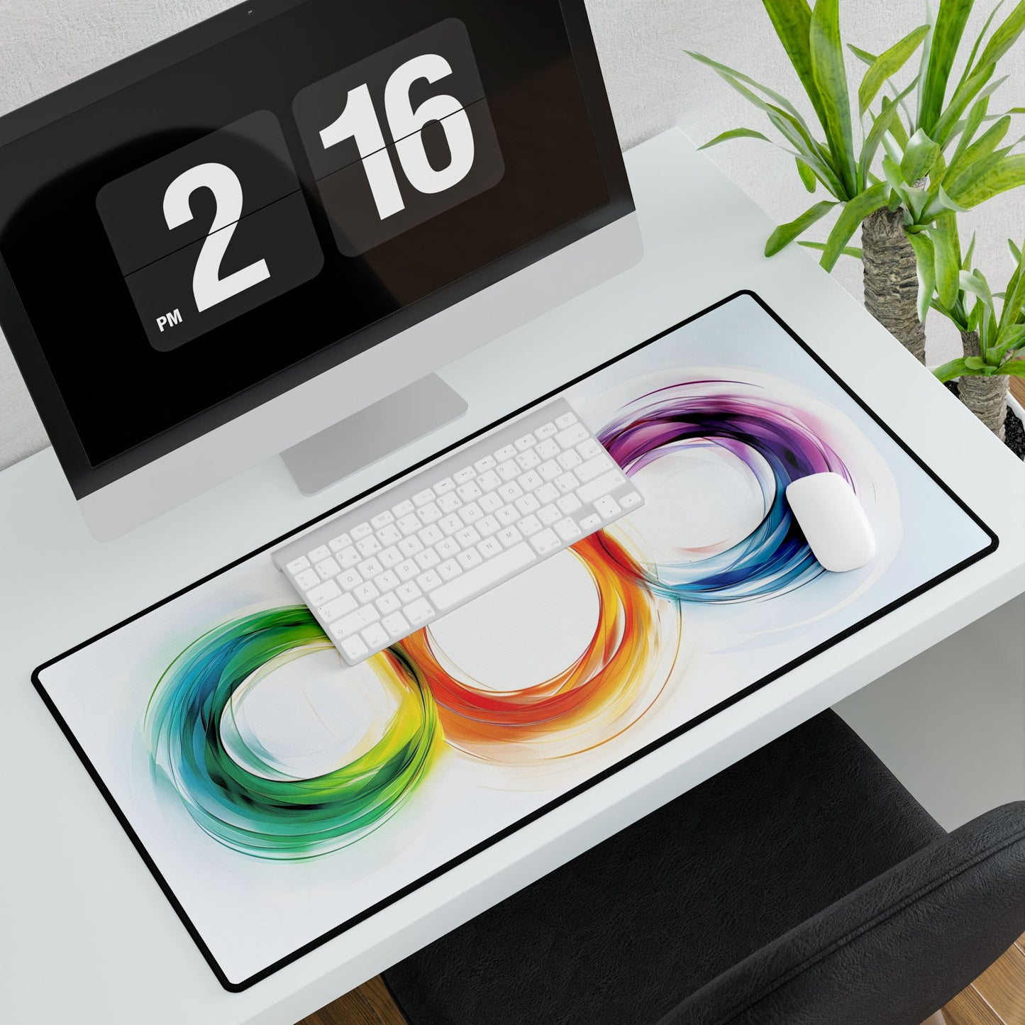 Colorful Swirls: Graphic Art Design - Desk Mat