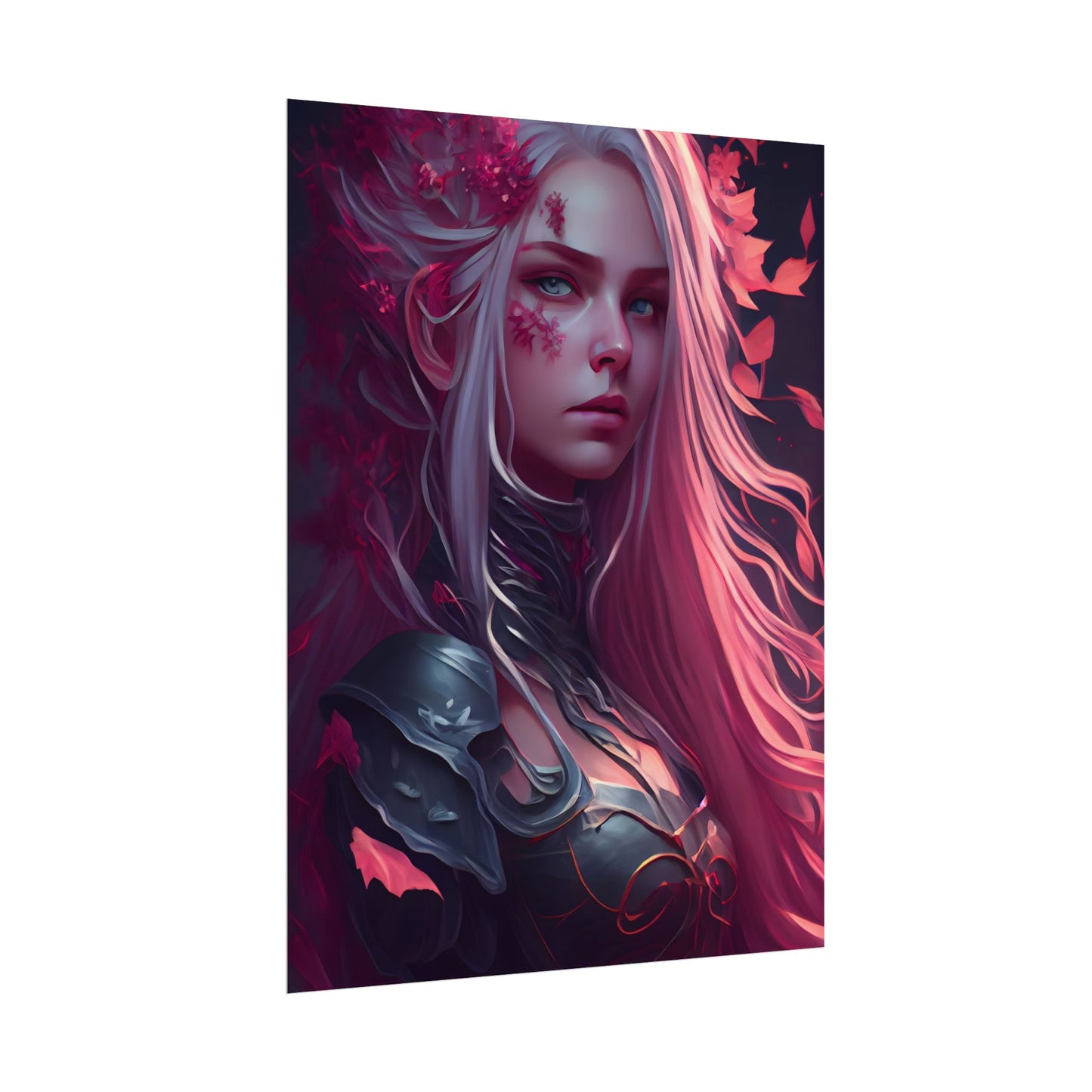 Astonishing Female Portrait with Pink Hair: Artistic Vision - Poster