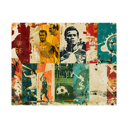Vintage Soccer Posters: Retro Sports Art Collage - Poster