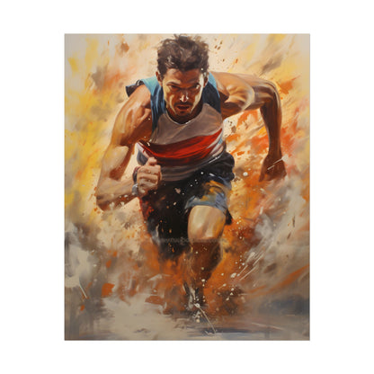 Passionate Athlete in Motion: Determined Sports Art - Poster