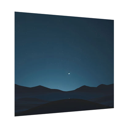 Minimalist Night Sky: Abstract Starry Art - Poster