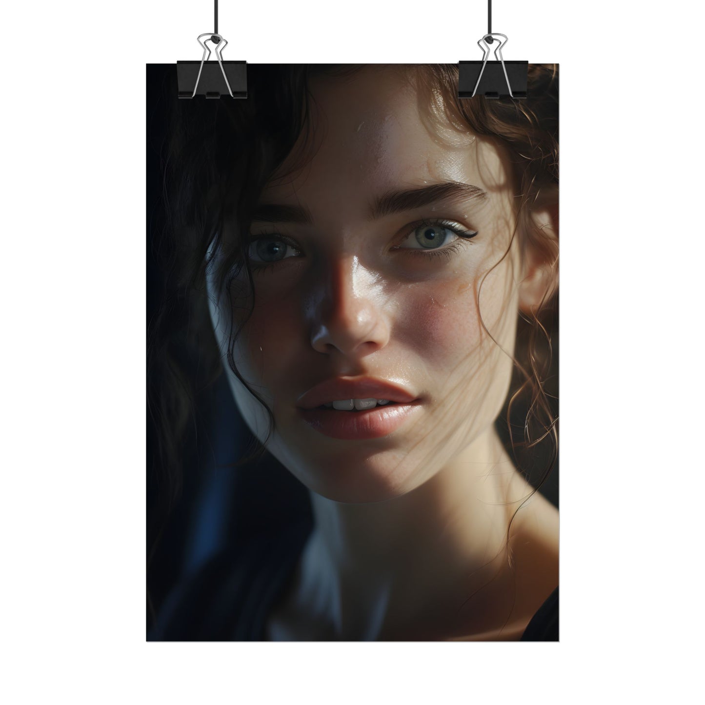 Smiling Portrait of a Woman: Close-Up Art - Poster