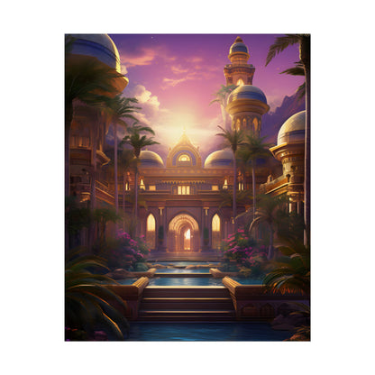 Mythical Desert Oasis: Arabian Nights-Inspired Artwork - Poster