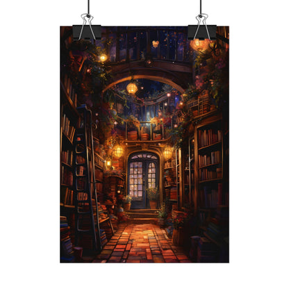 Magical Bookshop: Cozy Charming Bookstore Art - Poster