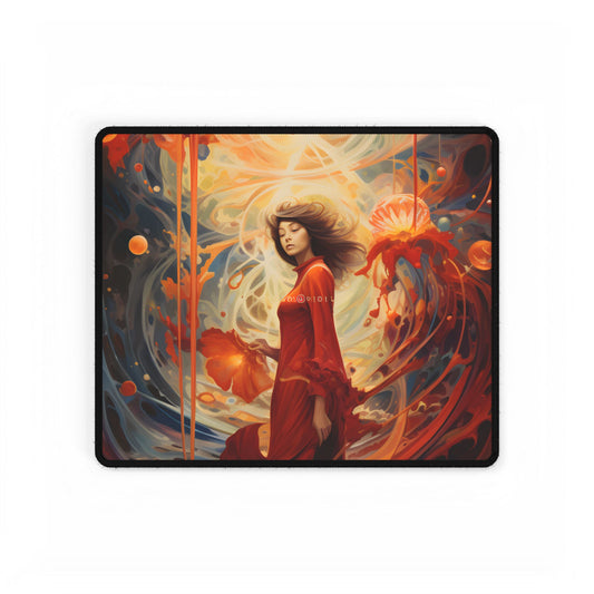 Stellar Gallery: Cosmic Abstract Art Collection - Desk Mat