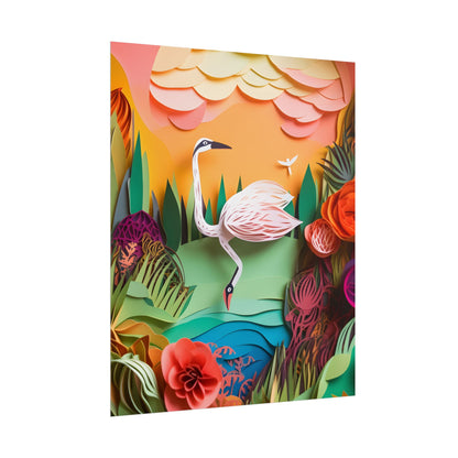 Peaceful Island Landscape: Paper Quilling Water Scene Art - Poster