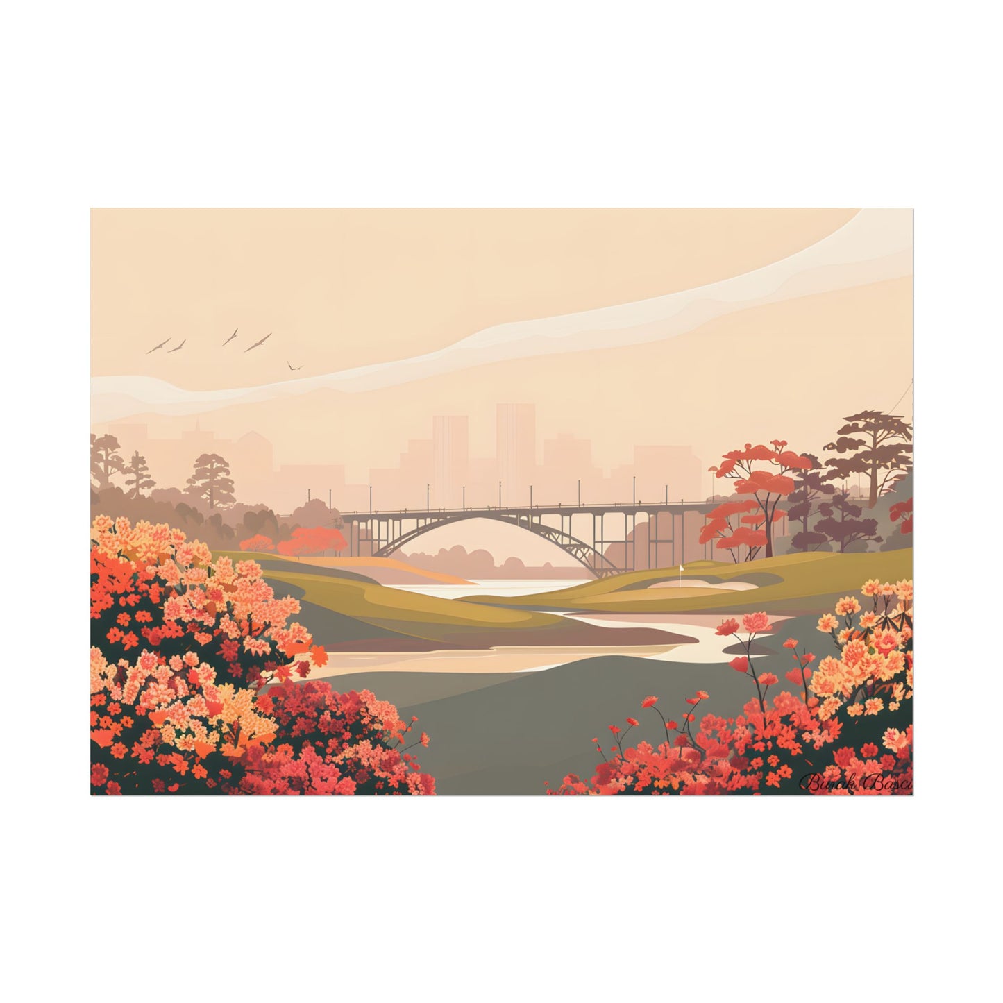 Retro Golf at Augusta: Vintage Illustration - Poster