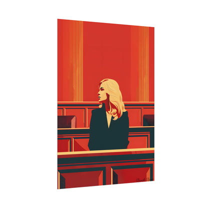 Elegant Woman in White: Modern Art Portrait - Poster