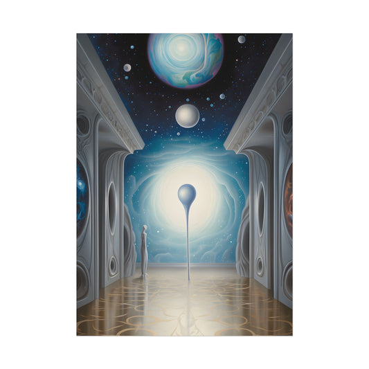 Celestial Wonders: A Cosmic Art Gallery Scene - Poster