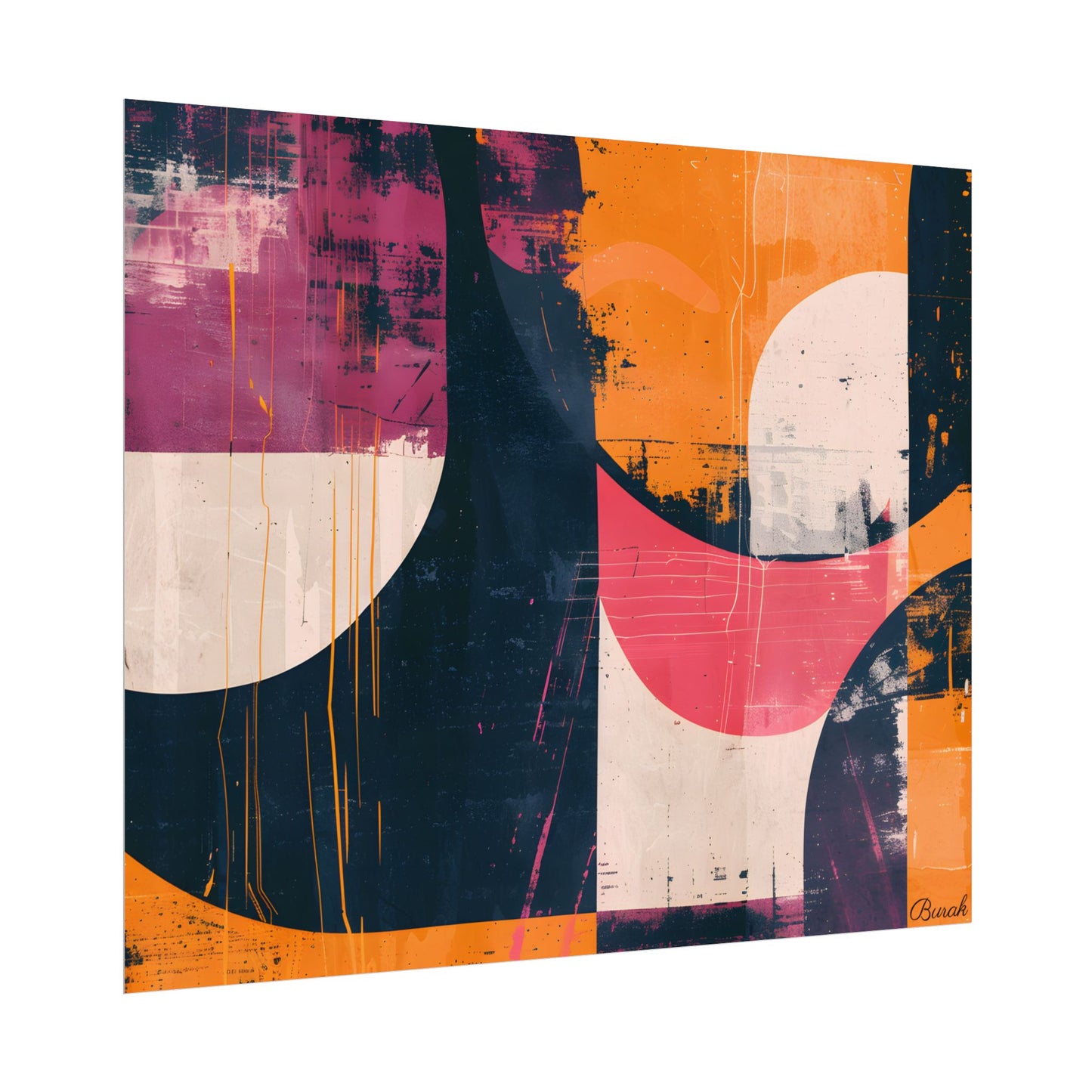 Vibrant Abstract Geometries: Colorful Artwork in Bold Shades - Poster