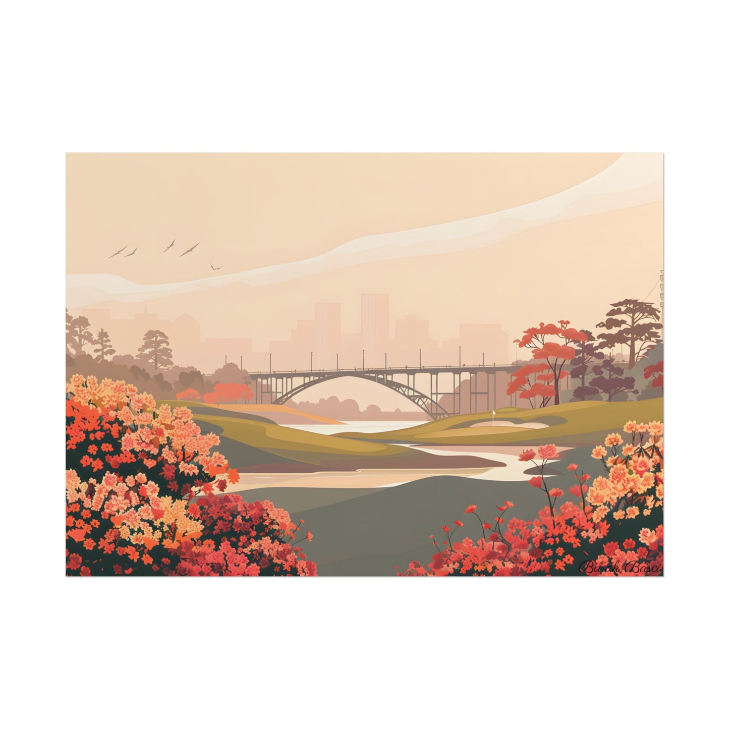 Retro Golf at Augusta: Vintage Illustration - Poster