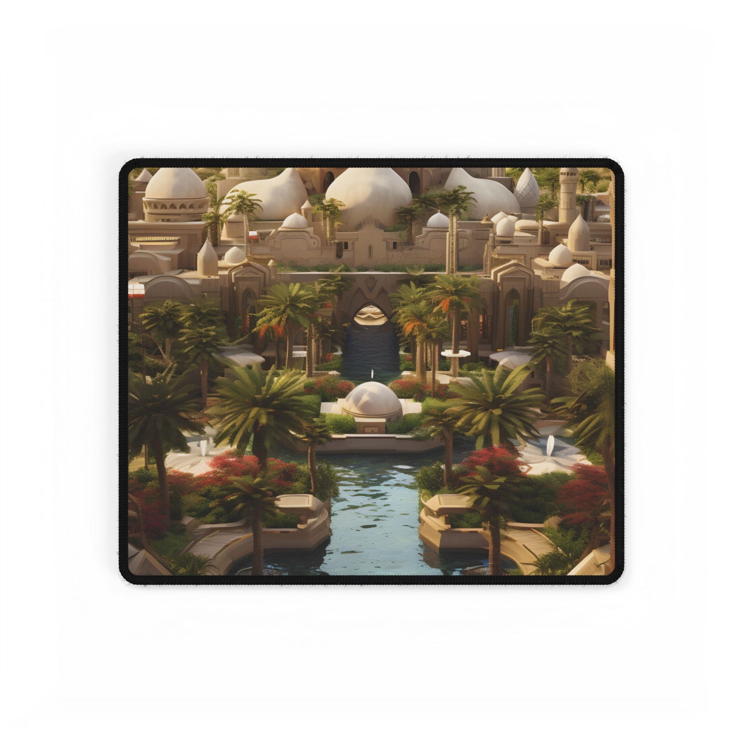 Desert Oasis Dreams: Arabian Nights-Inspired Artwork - Desk Mat
