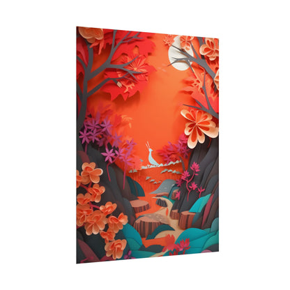 Vibrant European Landscape: Colorful Paper Quilling Art - Poster