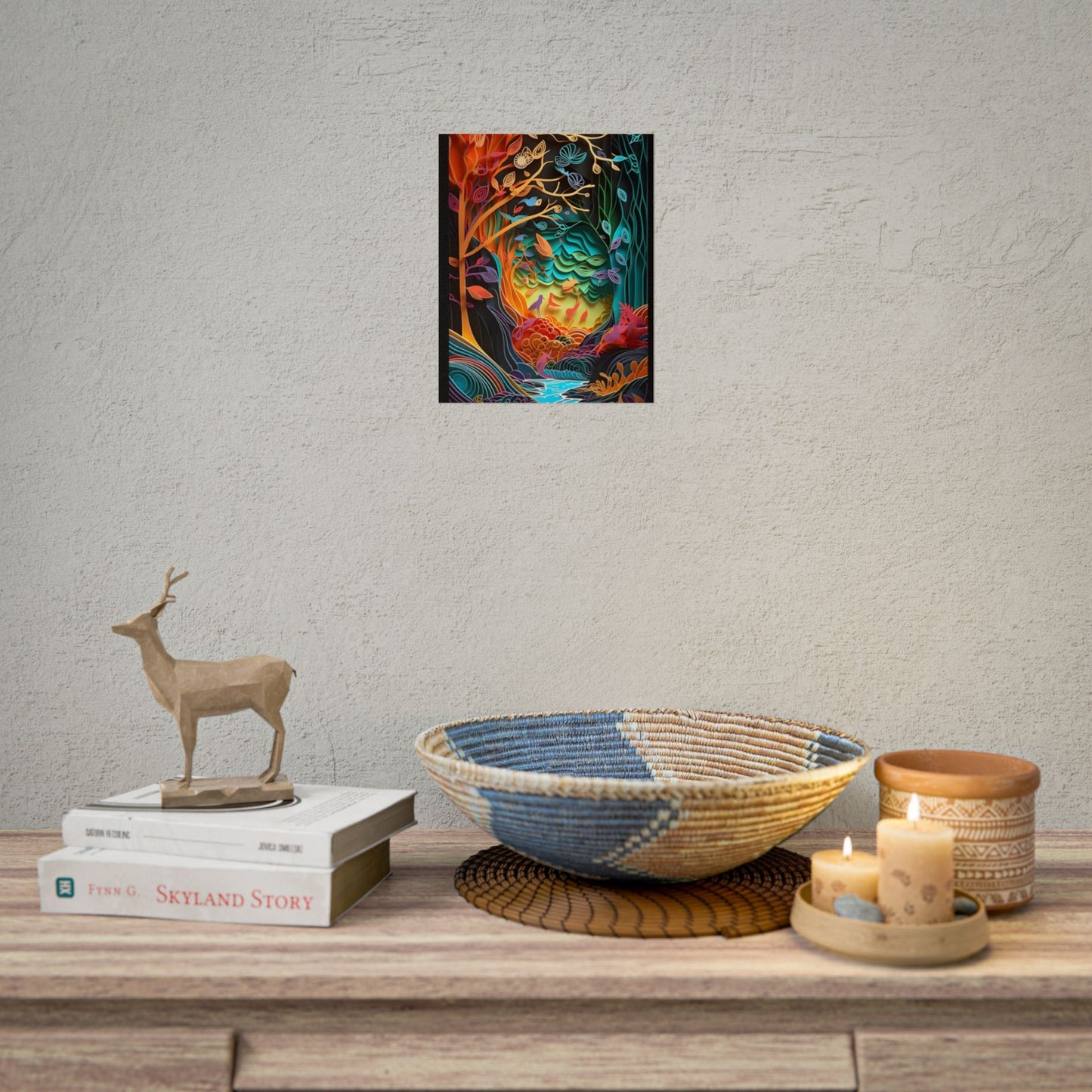 Peaceful Island Oasis: Paper Quilling Landscape Art - Poster