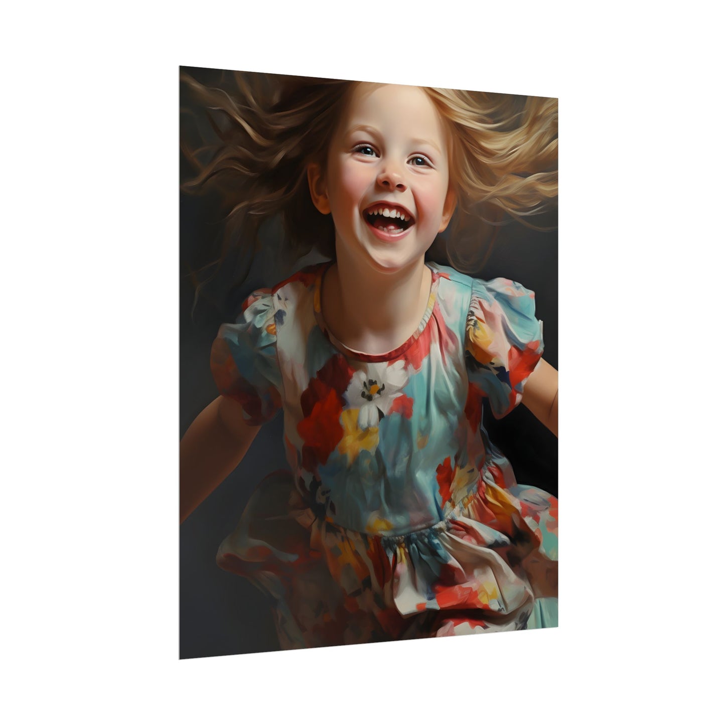 Childhood Innocence Portrait: Intimate Young Boy Artwork - Poster