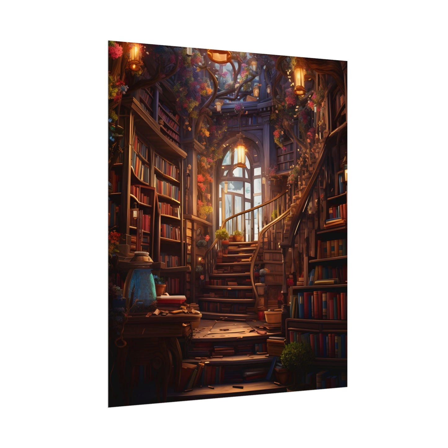 Whimsical Bookshop: Enchanting Magical Artwork - Poster