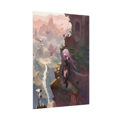 Dramatic Anime Bird: Colorful Birds Eye View - Poster