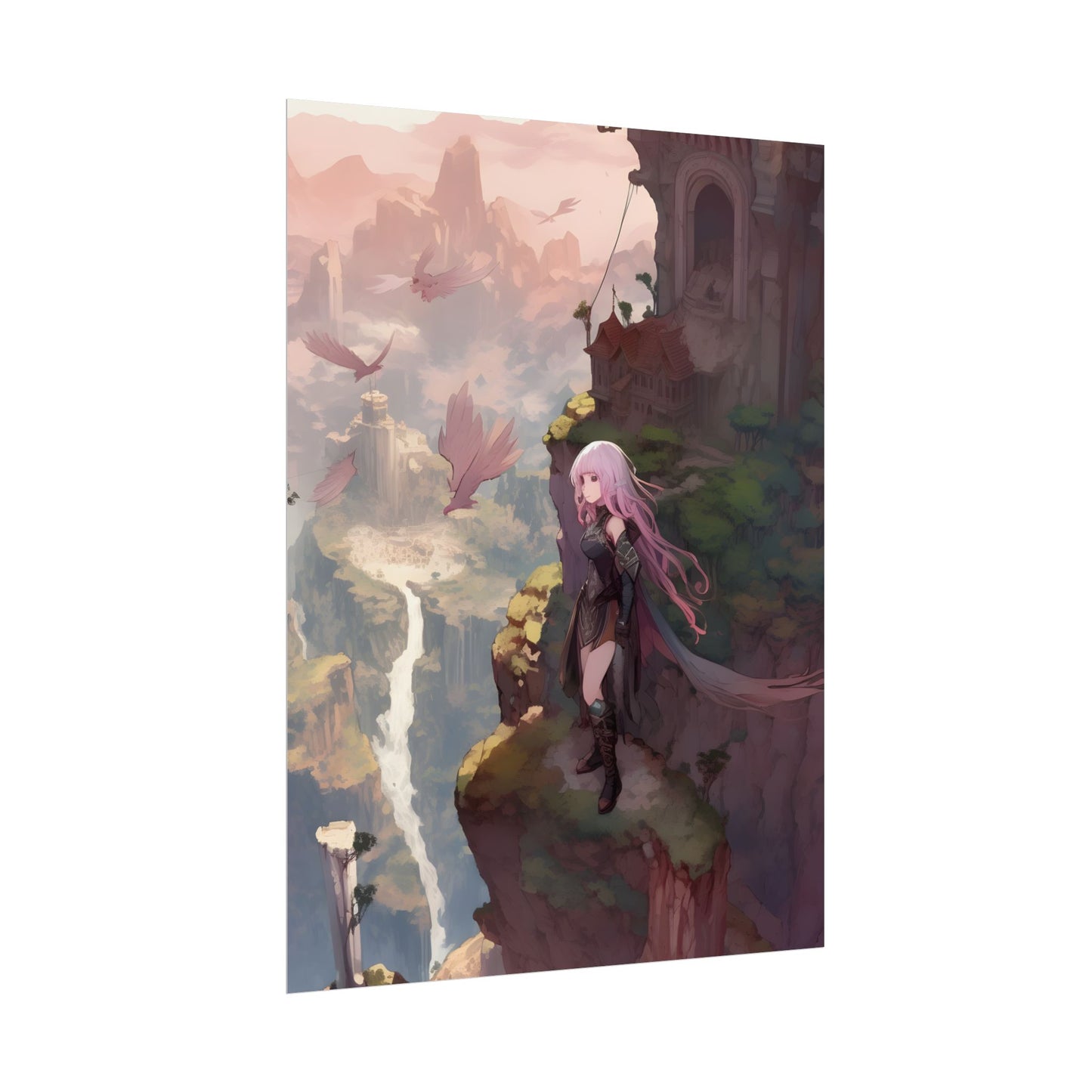Dramatic Anime Bird: Colorful Birds Eye View - Poster