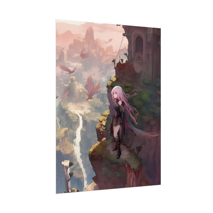 Dramatic Anime Bird: Colorful Birds Eye View - Poster