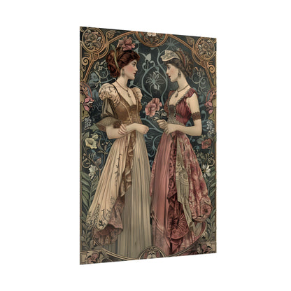 Women in Ornate Attire: Formal Primrose Ceremony - Poster