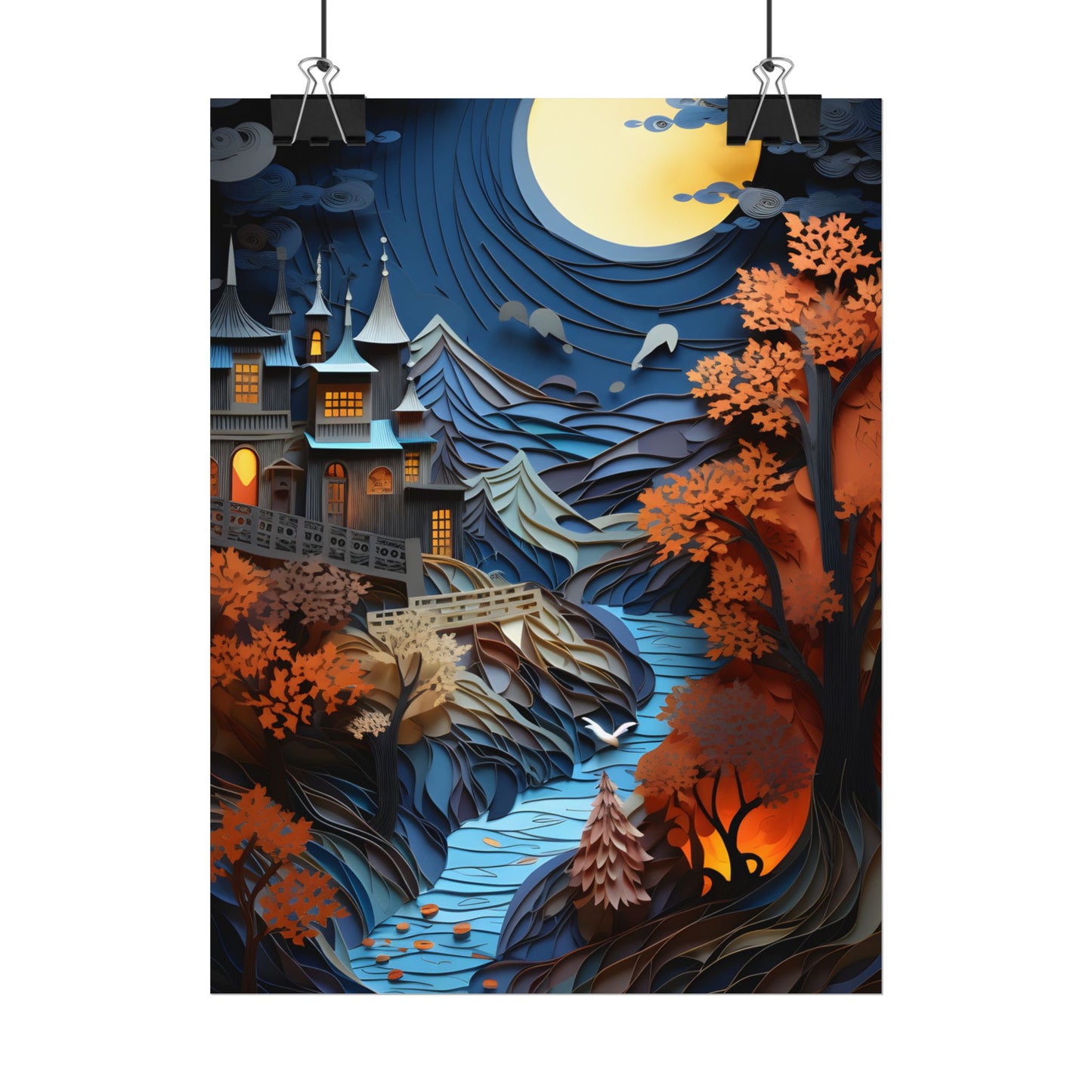 Eye-Catching European Landscape: Realistic Paper Quilling Artwork - Poster