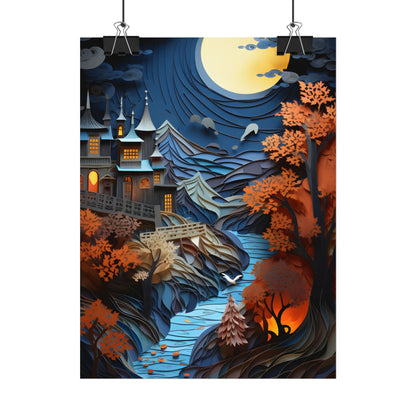 Eye-Catching European Landscape: Realistic Paper Quilling Artwork - Poster