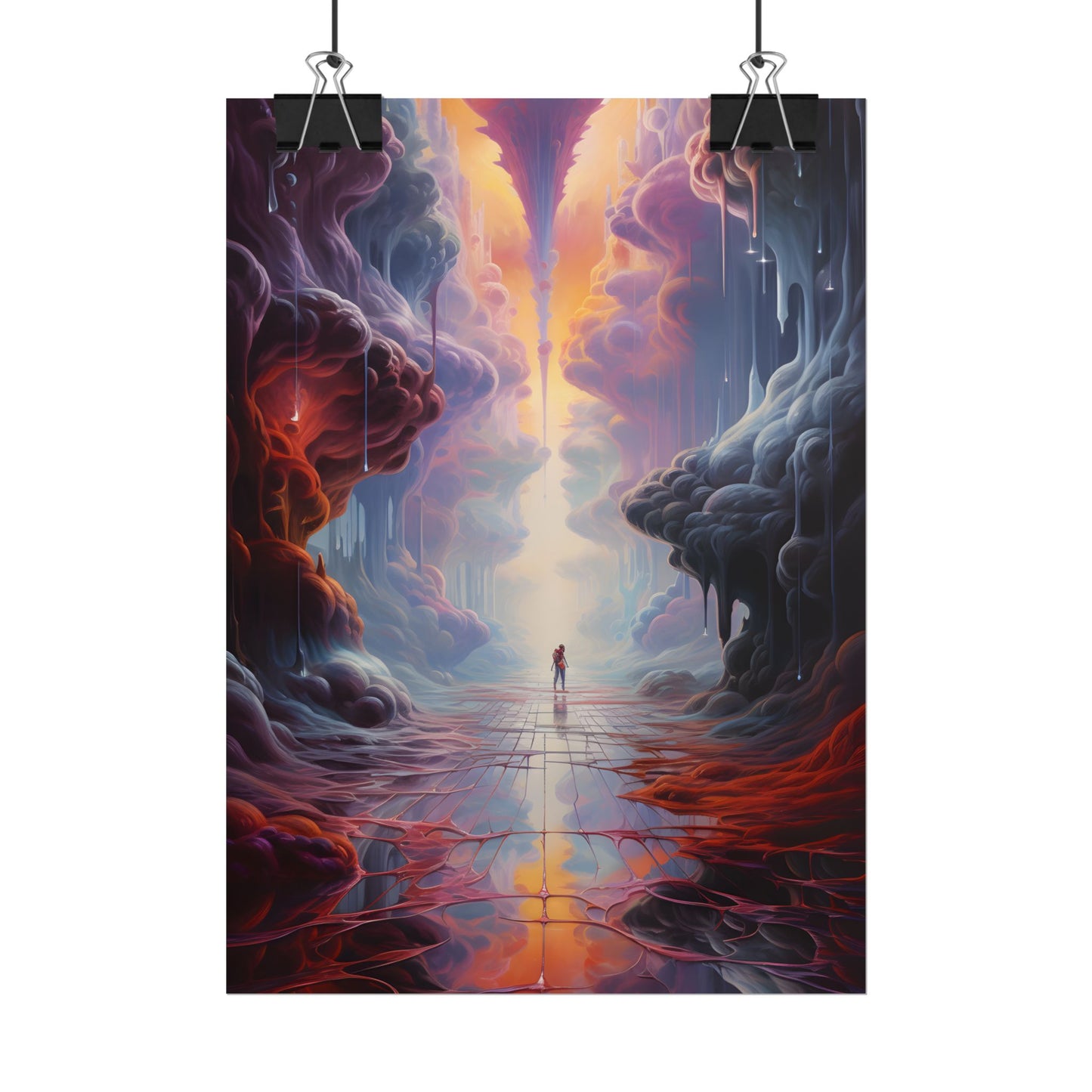 Celestial Dreams: Vibrant Fantastical Landscape Art - Poster