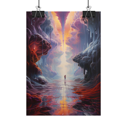 Celestial Dreams: Vibrant Fantastical Landscape Art - Poster