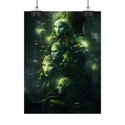 Mystical Morning Guardians: Ancient Forest Spirits - Poster