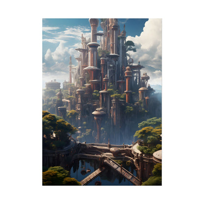 Floating City of Columbia: Breathtaking Modern Urban Landscape - Poster