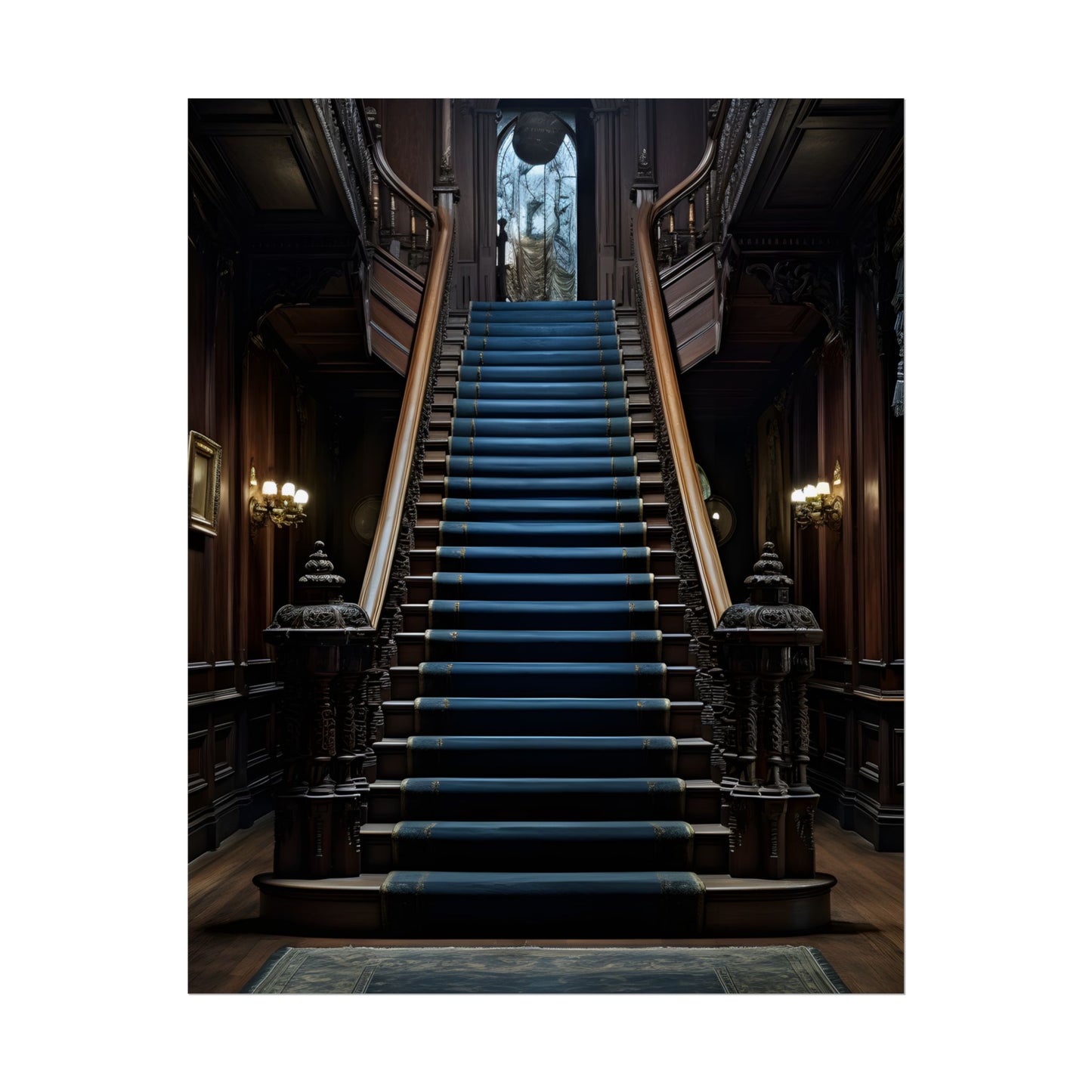 Haunted Gothic Mansion: Spooky Victorian Atmosphere Artwork - Poster