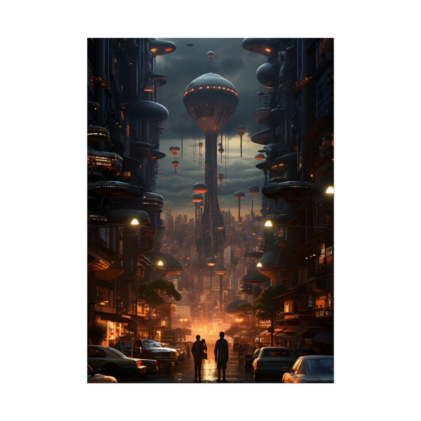 Dystopian Utopia: Perfect Urban Landscape Artwork - Poster